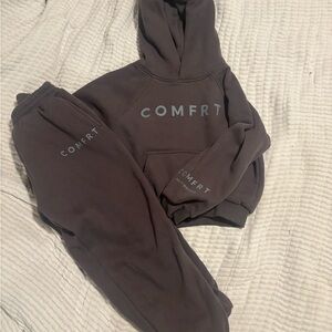 Brown COMFRT Hoodie and Sweatpants Set